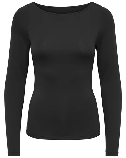 Only - ONLea Boatneck Langærmet Top - Black